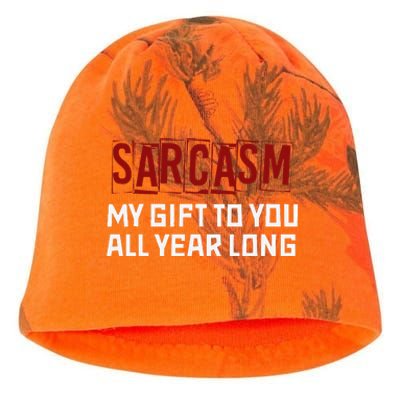 Funny Christmas Joke Sarcasm My Gift To You All Year Long Kati - Camo Knit Beanie