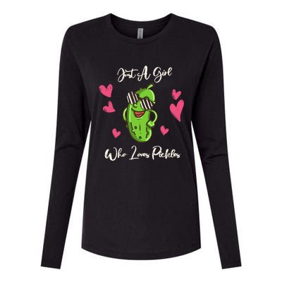 Fun Cute Just A Who Loves Pickles Gift Womens Cotton Relaxed Long Sleeve T-Shirt