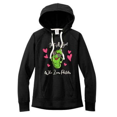 Fun Cute Just A Who Loves Pickles Gift Women's Fleece Hoodie