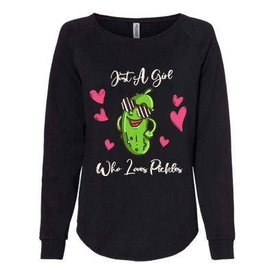 Fun Cute Just A Who Loves Pickles Gift Womens California Wash Sweatshirt