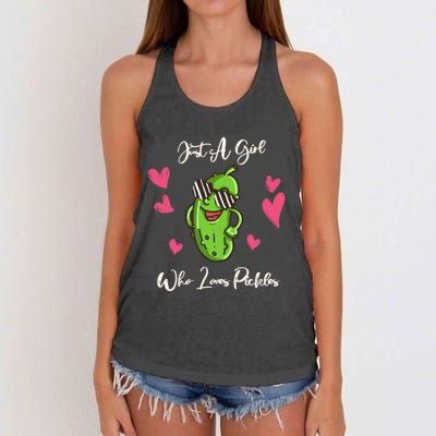 Fun Cute Just A Who Loves Pickles Gift Women's Knotted Racerback Tank