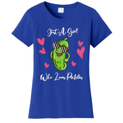 Fun Cute Just A Who Loves Pickles Gift Women's T-Shirt