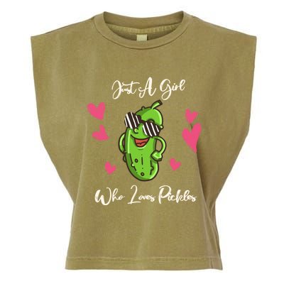 Fun Cute Just A Who Loves Pickles Gift Garment-Dyed Women's Muscle Tee