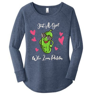 Fun Cute Just A Who Loves Pickles Gift Women's Perfect Tri Tunic Long Sleeve Shirt