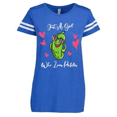 Fun Cute Just A Who Loves Pickles Gift Enza Ladies Jersey Football T-Shirt