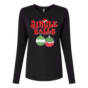 Funny Christmas Jingle Balls Matching Couples Shirts Womens Cotton Relaxed Long Sleeve T-Shirt