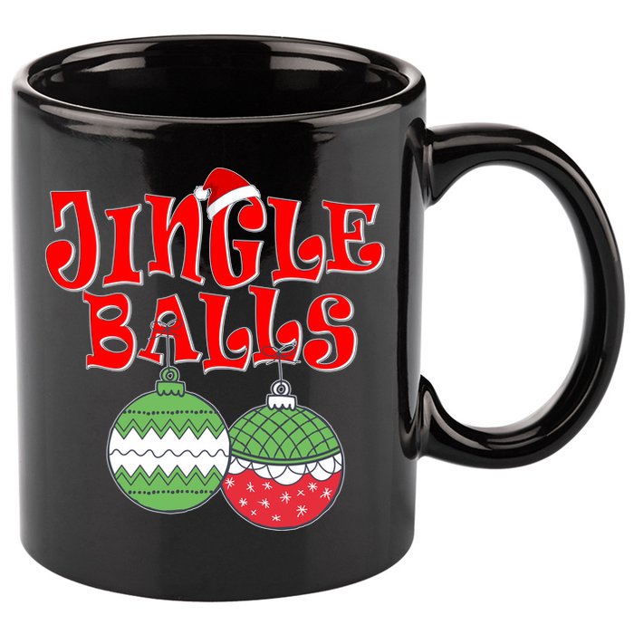 Funny Christmas Jingle Balls Matching Couples Shirts 11oz C Handle Ceramic Mug