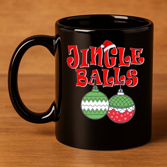 Funny Christmas Jingle Balls Matching Couples Shirts 11oz C Handle Ceramic Mug