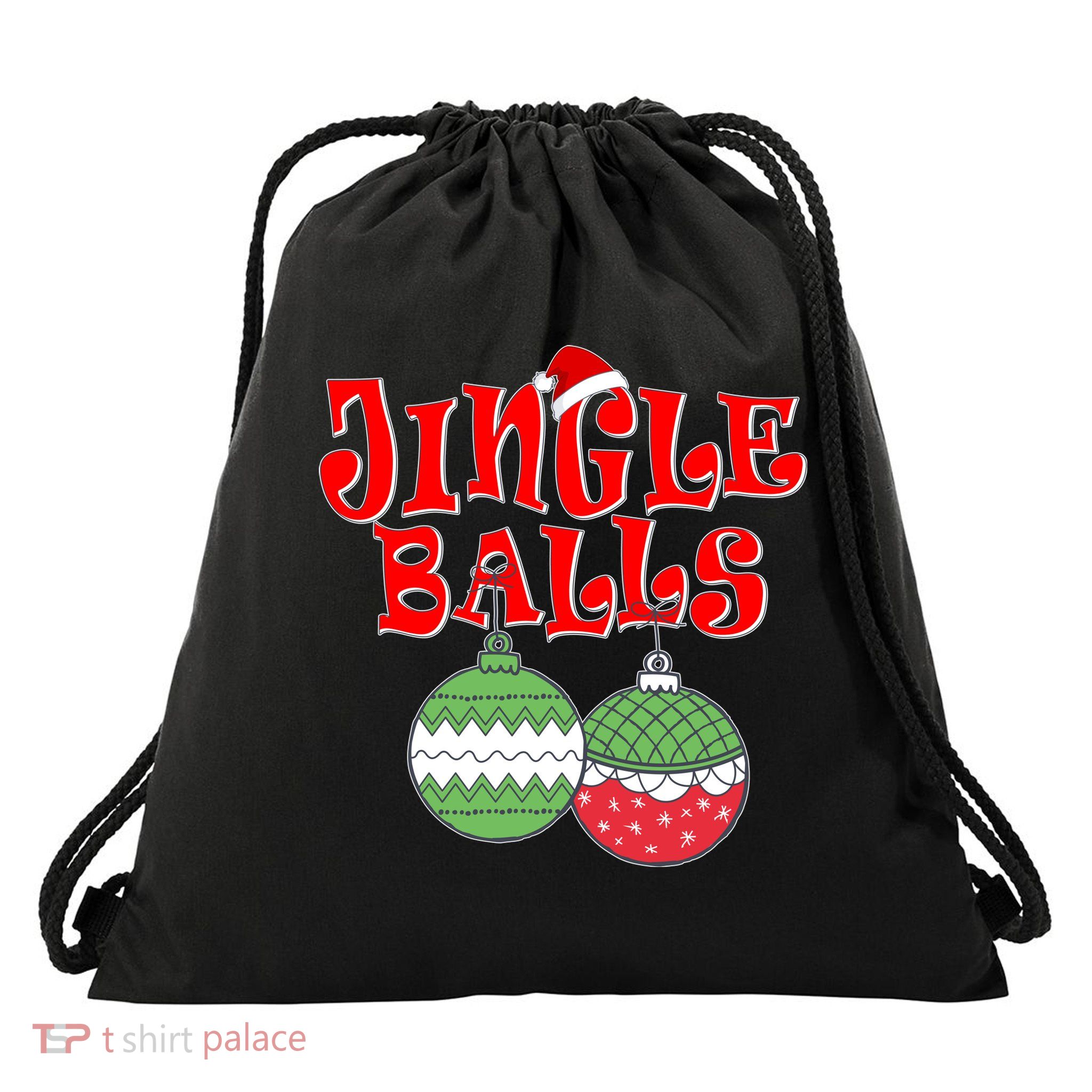 Funny Christmas Jingle Balls Matching Couples Shirts Drawstring Bag