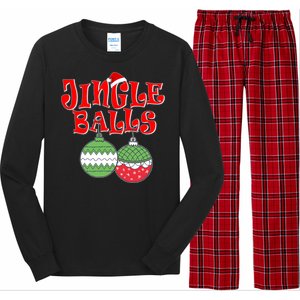 Funny Christmas Jingle Balls Matching Couples Shirts Long Sleeve Pajama Set