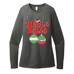 Funny Christmas Jingle Balls Matching Couples Shirts Womens CVC Long Sleeve Shirt