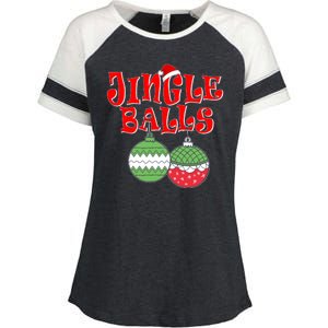 Funny Christmas Jingle Balls Matching Couples Shirts Enza Ladies Jersey Colorblock Tee