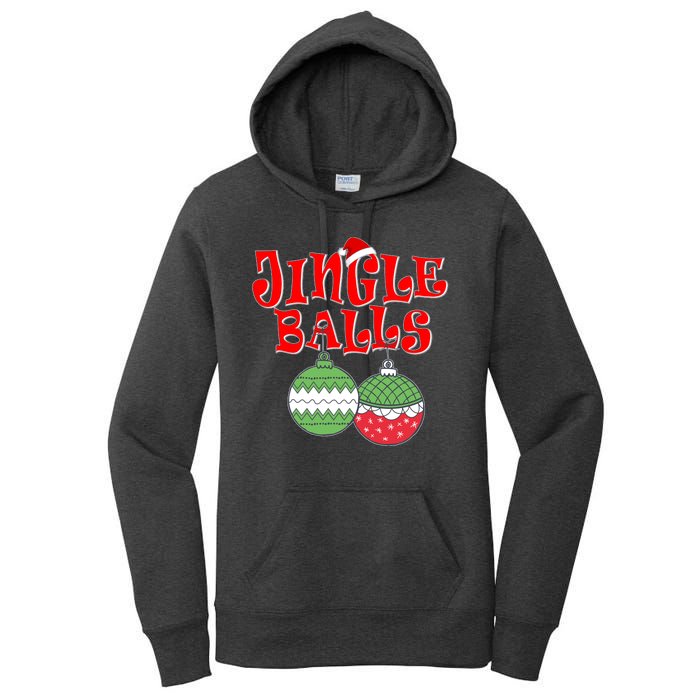 Funny Christmas Jingle Balls Matching Couples Shirts Women's Pullover Hoodie