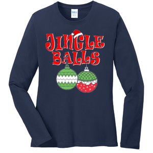 Funny Christmas Jingle Balls Matching Couples Shirts Ladies Long Sleeve Shirt