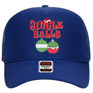 Funny Christmas Jingle Balls Matching Couples Shirts High Crown Mesh Back Trucker Hat