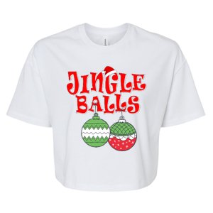 Funny Christmas Jingle Balls Matching Couples Shirts Bella+Canvas Jersey Crop Tee