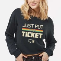 Funny Computer Just Put In A Ticket Fun Computer Help Desk It Tech Tech Cropped Pullover Crew
