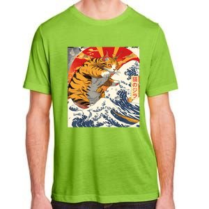 Funny Catzilla Japanese Art Anime Manga Cat Aesthetic Sunset Adult ChromaSoft Performance T-Shirt