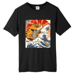 Funny Catzilla Japanese Art Anime Manga Cat Aesthetic Sunset Tall Fusion ChromaSoft Performance T-Shirt