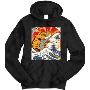 Funny Catzilla Japanese Art Anime Manga Cat Aesthetic Sunset Tie Dye Hoodie