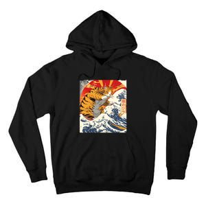 Funny Catzilla Japanese Art Anime Manga Cat Aesthetic Sunset Tall Hoodie