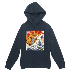 Funny Catzilla Japanese Art Anime Manga Cat Aesthetic Sunset Urban Pullover Hoodie