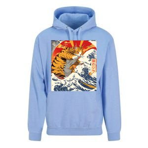 Funny Catzilla Japanese Art Anime Manga Cat Aesthetic Sunset Unisex Surf Hoodie