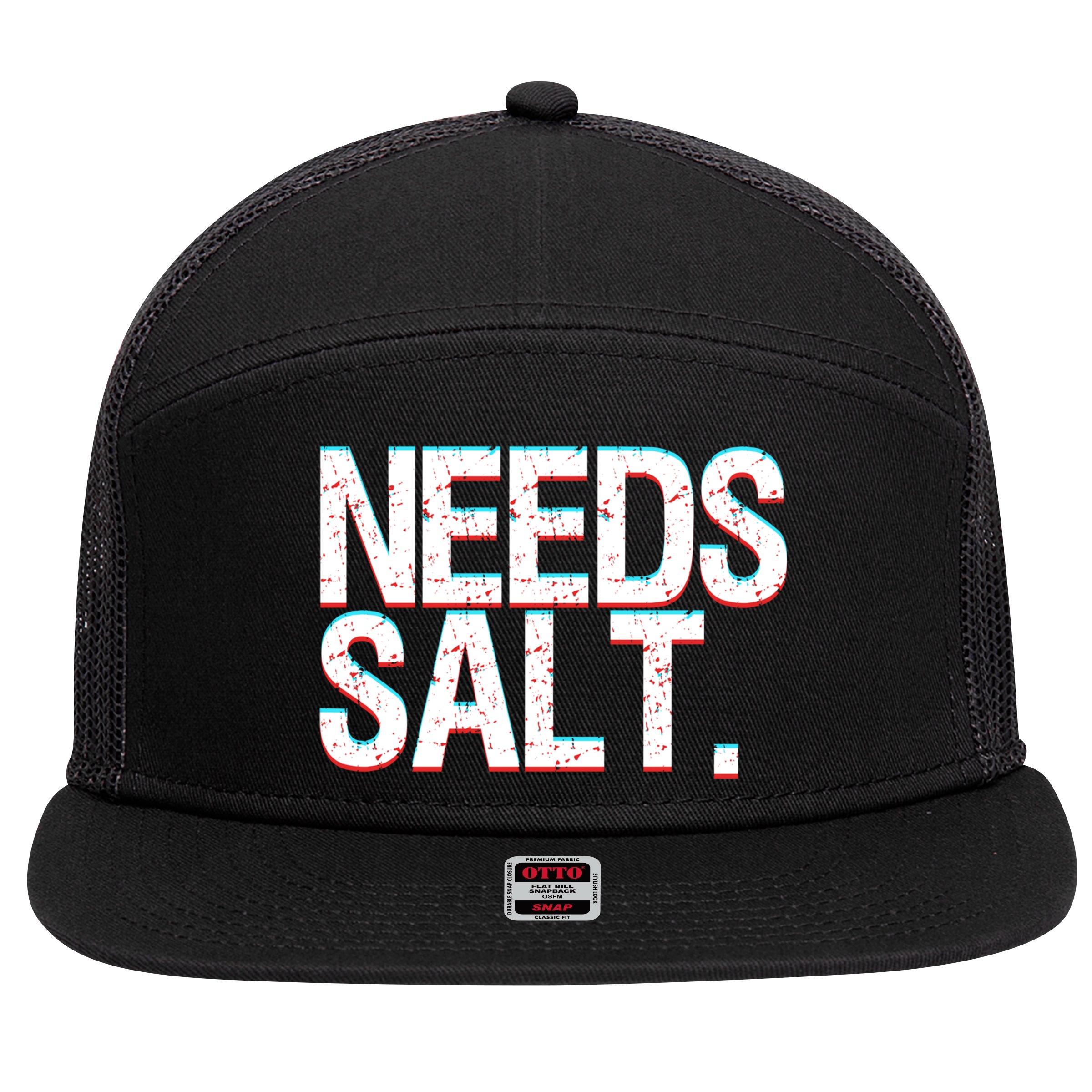 Funny Chef Joke Needs Salt And Condits Professional Chef Cute Gift 7 Panel Mesh Trucker Snapback Hat