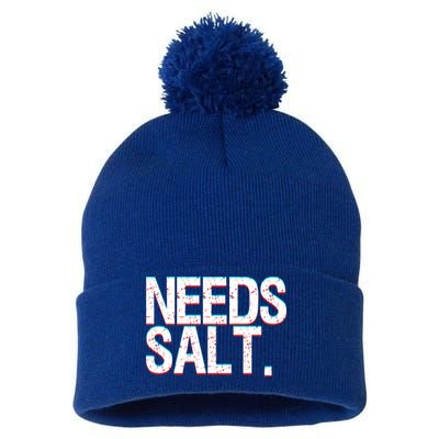 Funny Chef Joke Needs Salt And Condits Professional Chef Cute Gift Pom Pom 12in Knit Beanie