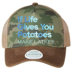 Funny Chanukah Jewish If Life Gives You Potatoes Make Latkes Legacy Tie Dye Trucker Hat