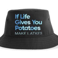 Funny Chanukah Jewish If Life Gives You Potatoes Make Latkes Sustainable Bucket Hat