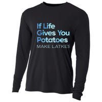 Funny Chanukah Jewish If Life Gives You Potatoes Make Latkes Cooling Performance Long Sleeve Crew