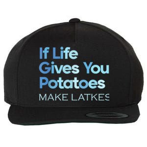 Funny Chanukah Jewish If Life Gives You Potatoes Make Latkes Wool Snapback Cap