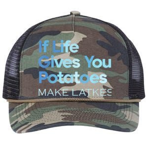 Funny Chanukah Jewish If Life Gives You Potatoes Make Latkes Retro Rope Trucker Hat Cap