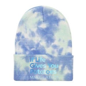 Funny Chanukah Jewish If Life Gives You Potatoes Make Latkes Tie Dye 12in Knit Beanie