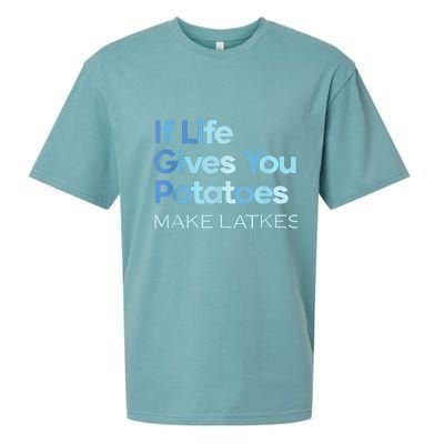 Funny Chanukah Jewish If Life Gives You Potatoes Make Latkes Sueded Cloud Jersey T-Shirt