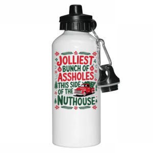 Funny Christmas Jolliest Bunch Of Assholes This Side Of The Nut House Xmas Gift Aluminum Water Bottle