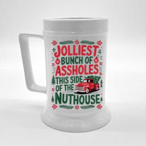 Funny Christmas Jolliest Bunch Of Assholes This Side Of The Nut House Xmas Gift Beer Stein