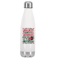 Funny Christmas Jolliest Bunch Of Assholes This Side Of The Nut House Xmas Gift Stainless Steel Insulated Water Bottle