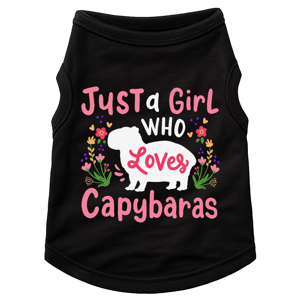 Funny Capybara Just a Girl Who Shirt Loves Capybaras  Doggie Tank