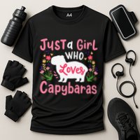 Funny Capybara Just a Girl Who Shirt Loves Capybaras  Cooling Performance Crew T-Shirt