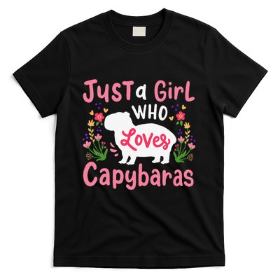 Funny Capybara Just a Girl Who Shirt Loves Capybaras  T-Shirt