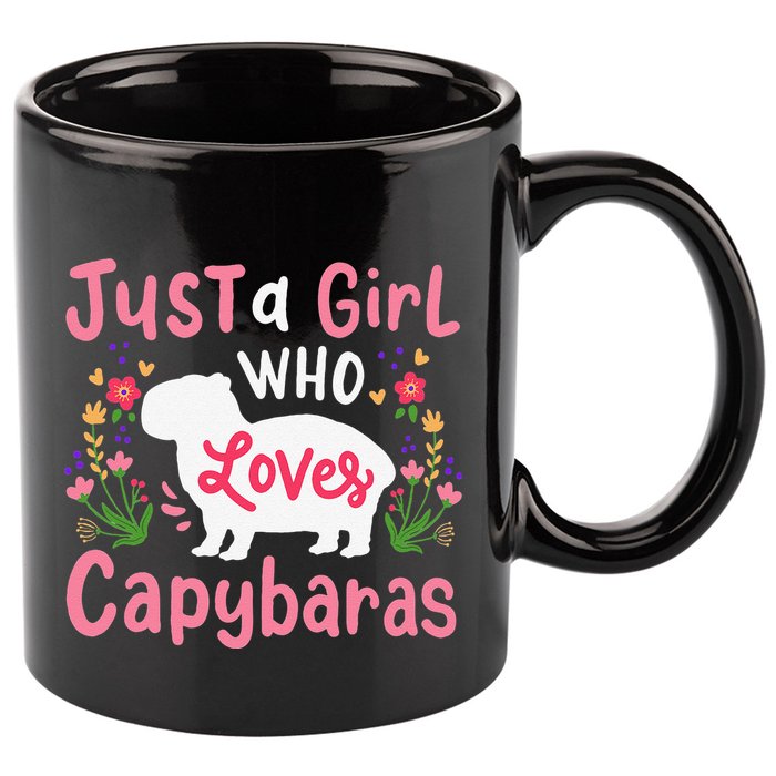 Funny Capybara Just a Girl Who Shirt Loves Capybaras  11oz C Handle Ceramic Mug