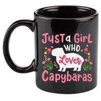 Funny Capybara Just a Girl Who Shirt Loves Capybaras  11oz C Handle Ceramic Mug