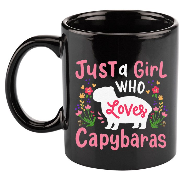 Funny Capybara Just a Girl Who Shirt Loves Capybaras  11oz C Handle Ceramic Mug