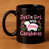 Funny Capybara Just a Girl Who Shirt Loves Capybaras  11oz C Handle Ceramic Mug