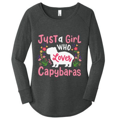 Funny Capybara Just a Girl Who Shirt Loves Capybaras  Women's Perfect Tri Tunic Long Sleeve Shirt