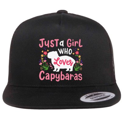 Funny Capybara Just a Girl Who Shirt Loves Capybaras  Flatbill Hat