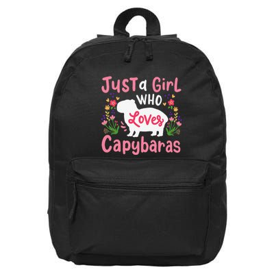 Funny Capybara Just a Girl Who Shirt Loves Capybaras  16 in Basic Backpack