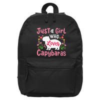 Funny Capybara Just a Girl Who Shirt Loves Capybaras  16 in Basic Backpack